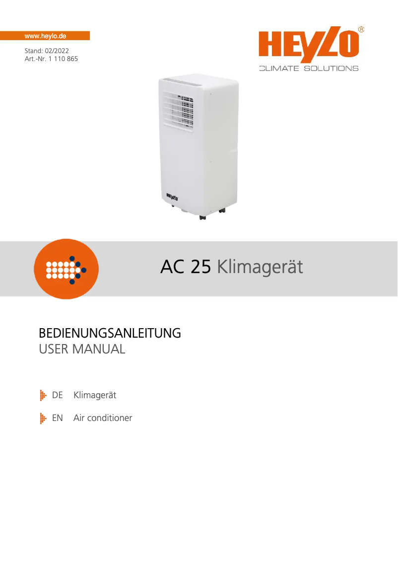 Imagen de la primera página del manual del dispositivo AC 25