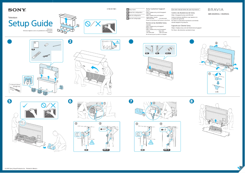 Imagen de la primera página del manual del dispositivo Bravia XBR-85X950G