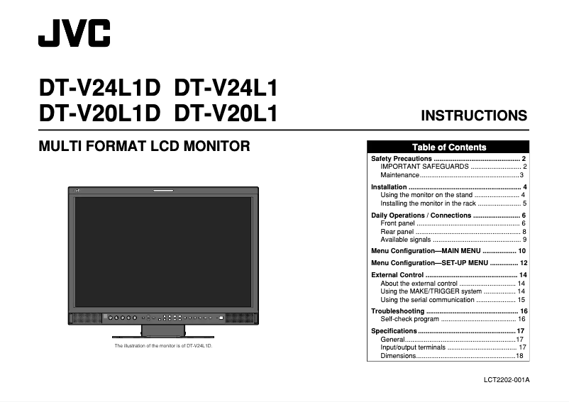 Página 1 del manual Manual de usuario JVC DT-V20L1U