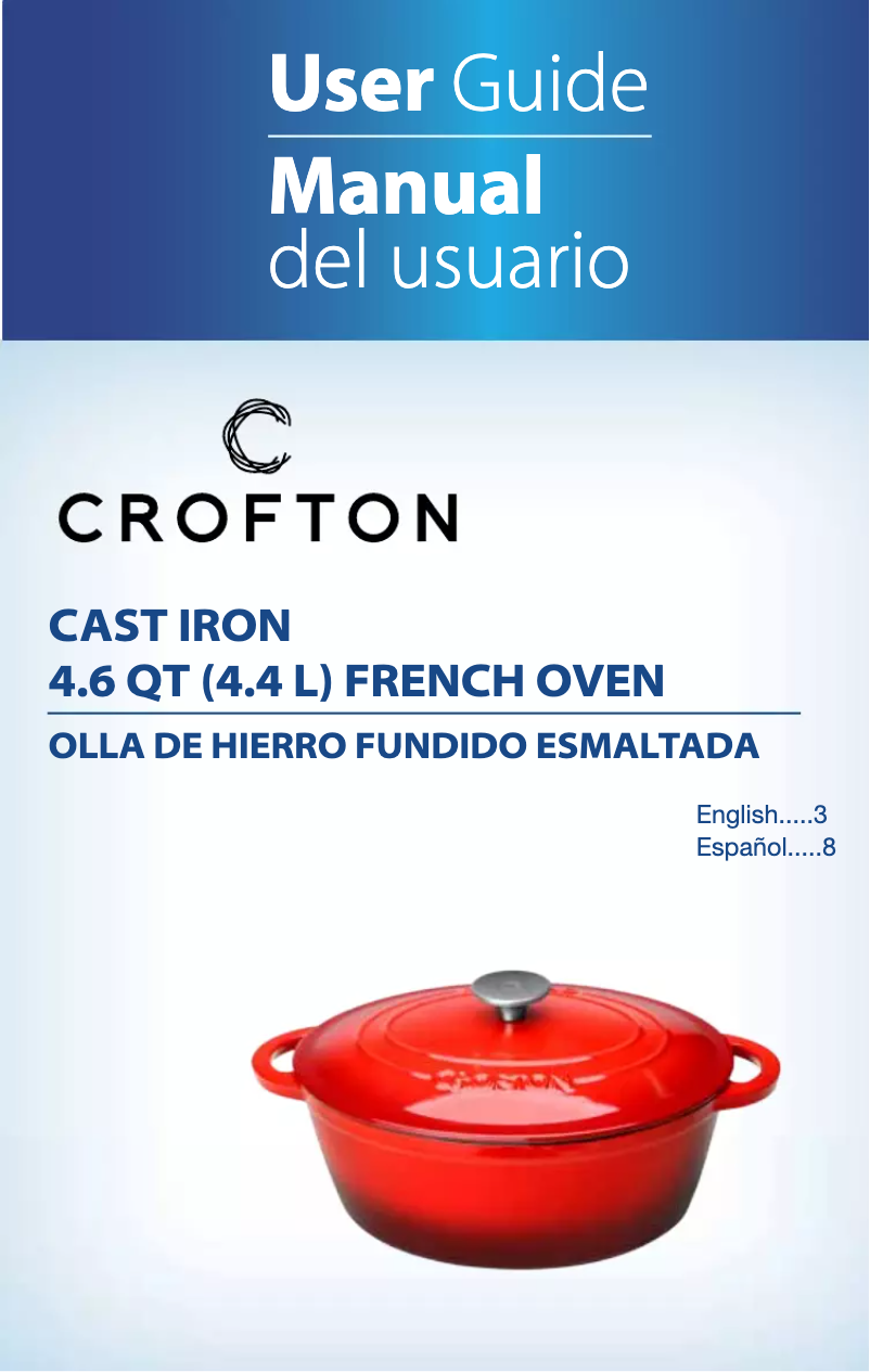 Imagen de la primera página del manual del dispositivo 4.6 qt. Cast Iron French Oven