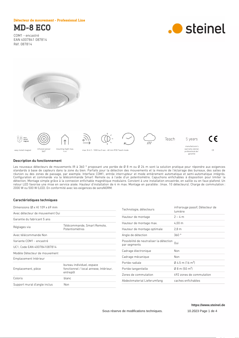 Imagen de la primera página del manual del dispositivo MD-8 ECO COM1