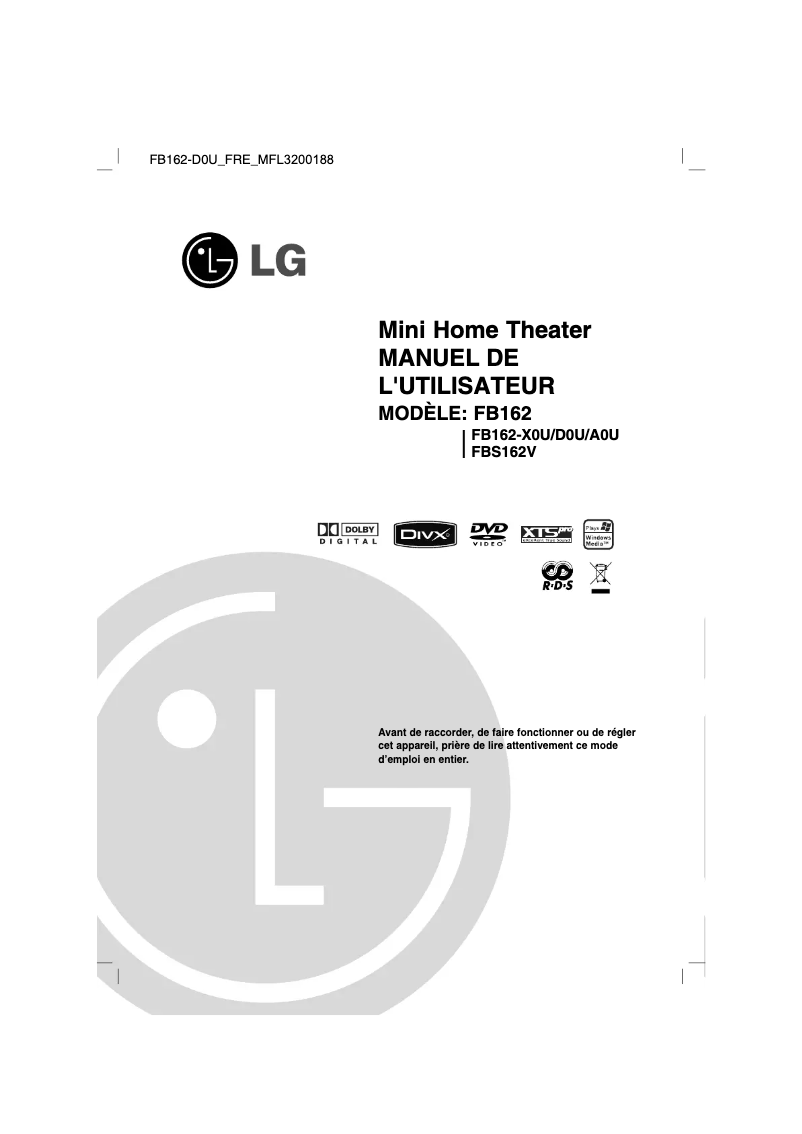 Imagen de la primera página del manual del dispositivo FB162-D0U