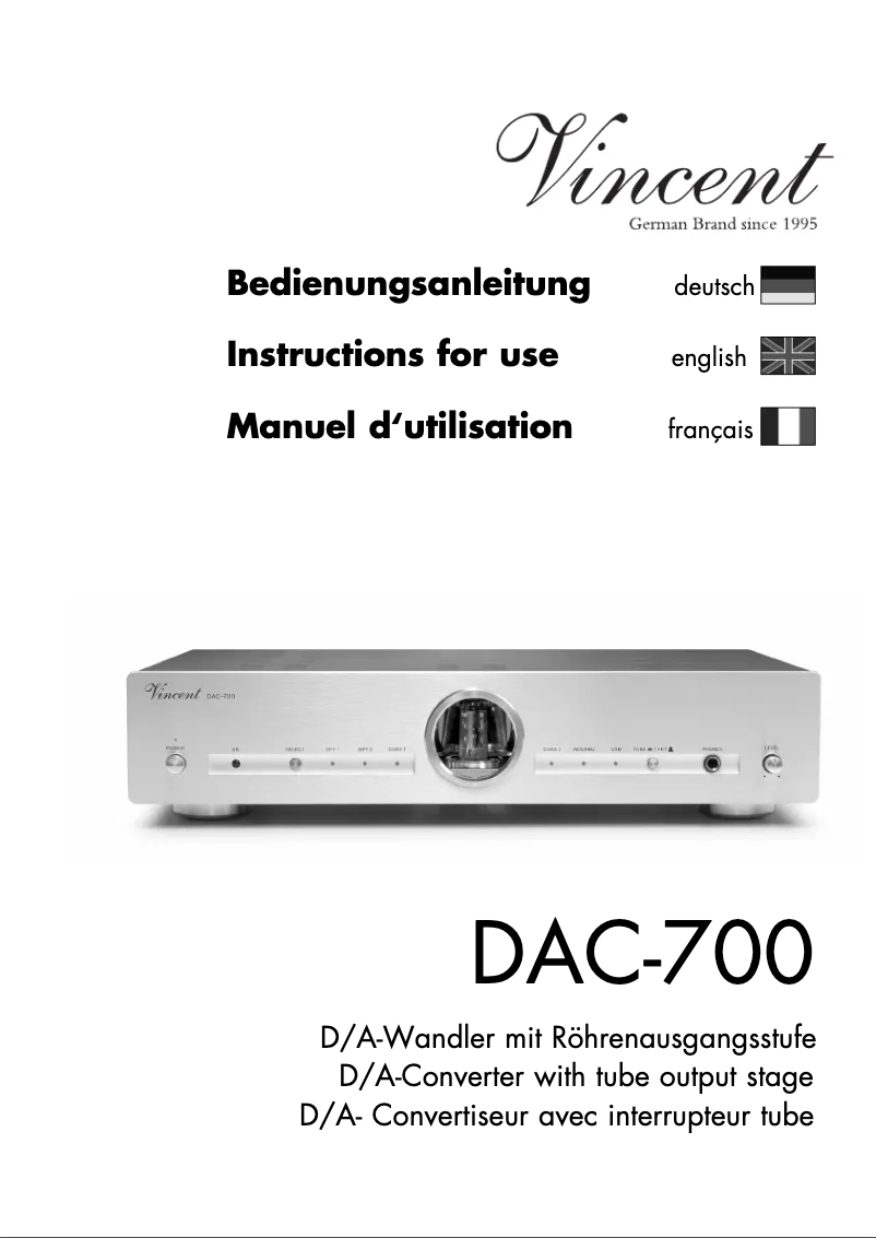 Imagen de la primera página del manual del dispositivo DAC-700