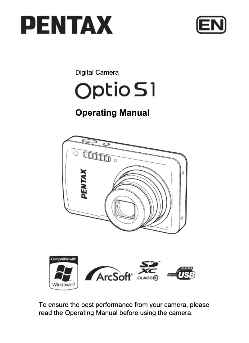 Imagen de la primera página del manual del dispositivo Optio S1