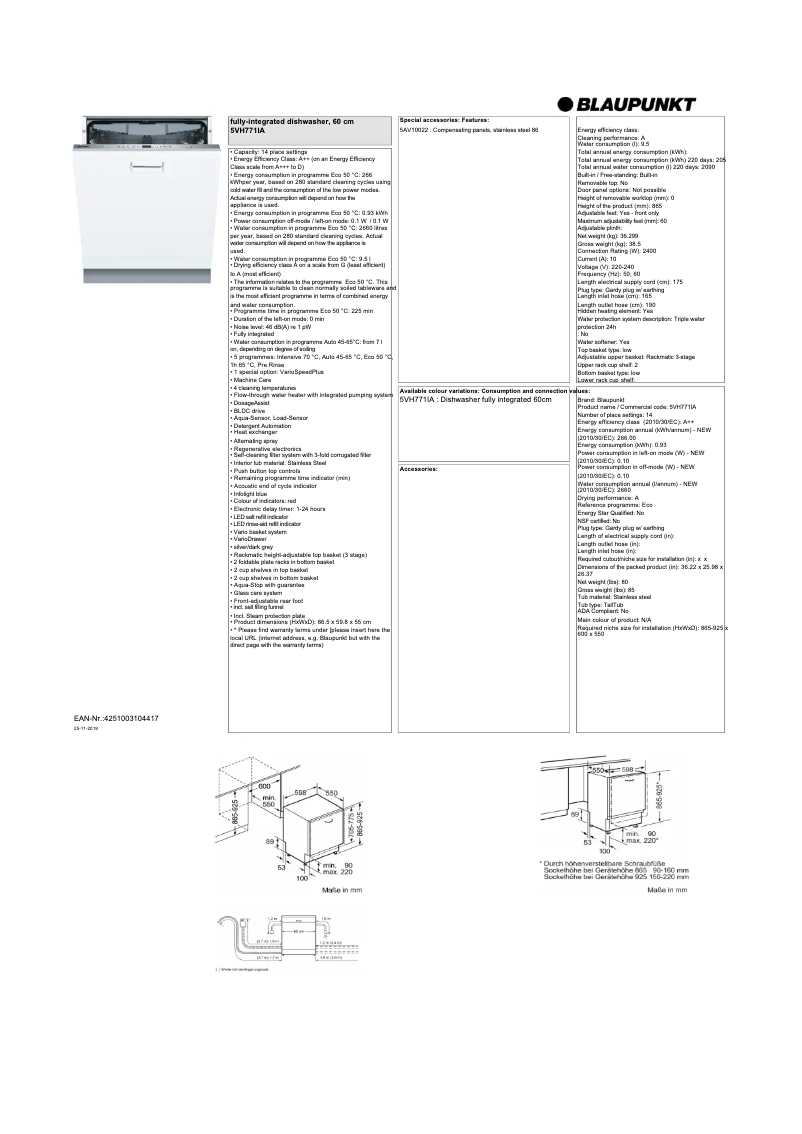 Imagen de la primera página del manual del dispositivo 5VH 771IA