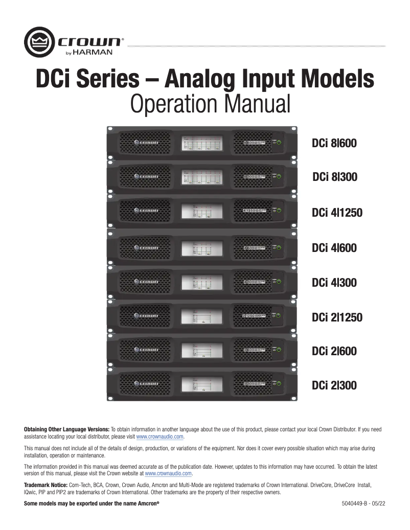 Imagen de la primera página del manual del dispositivo DCi 4|600