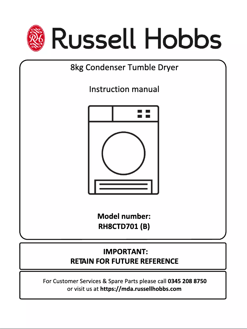 Página 1 del manual Manual de usuario Russell Hobbs RH8CTD701B