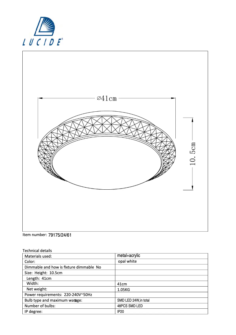 Página nº 1 - Manual de usuario Lucide Betrano 79175/24/61