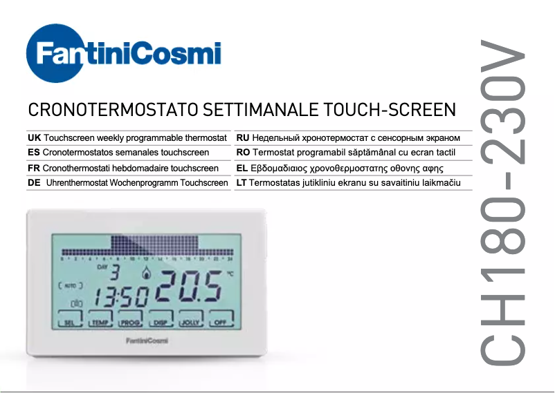 Página 1 del manual Manual de usuario Fantini Cosmi Intellicomfort CH180-230V