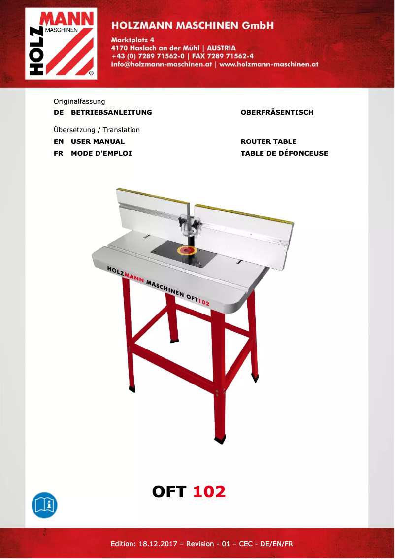 Página nº 1 - Manual de usuario Holzmann OFT102