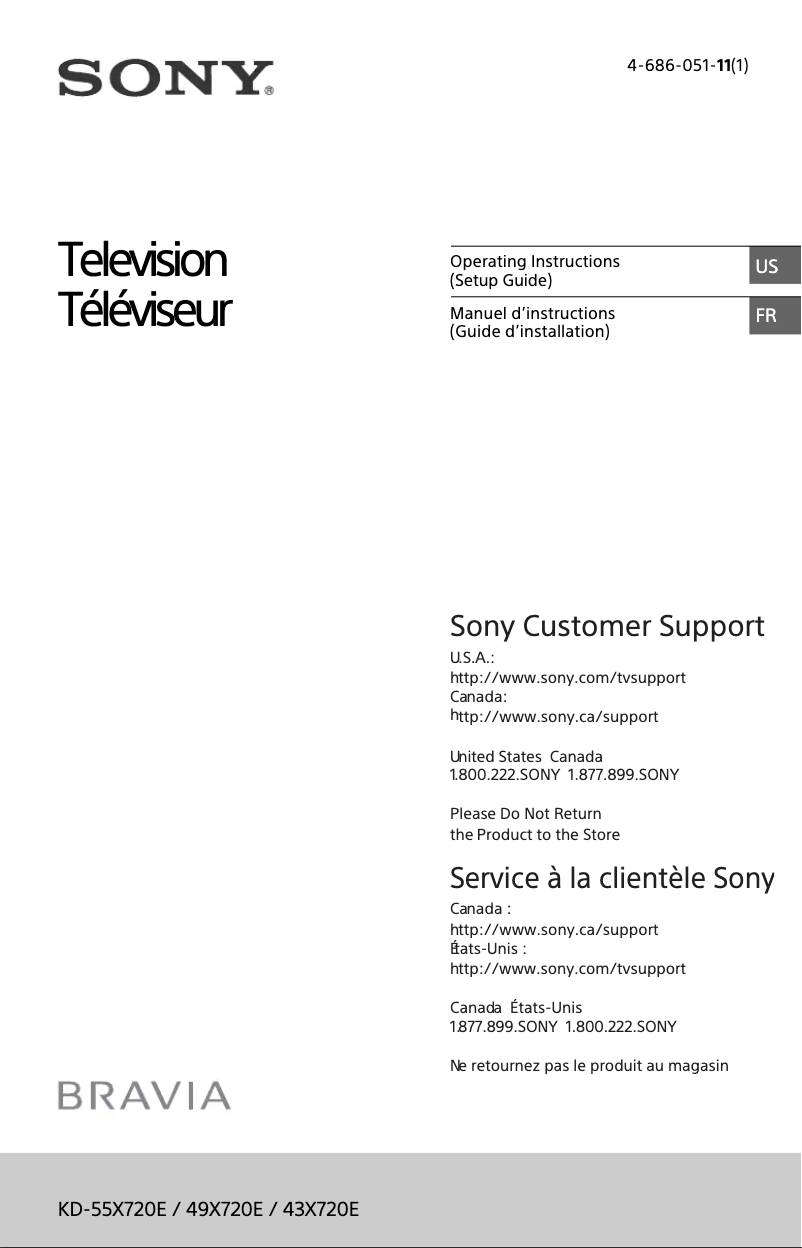 Imagen de la primera página del manual del dispositivo Bravia KD-43X720E