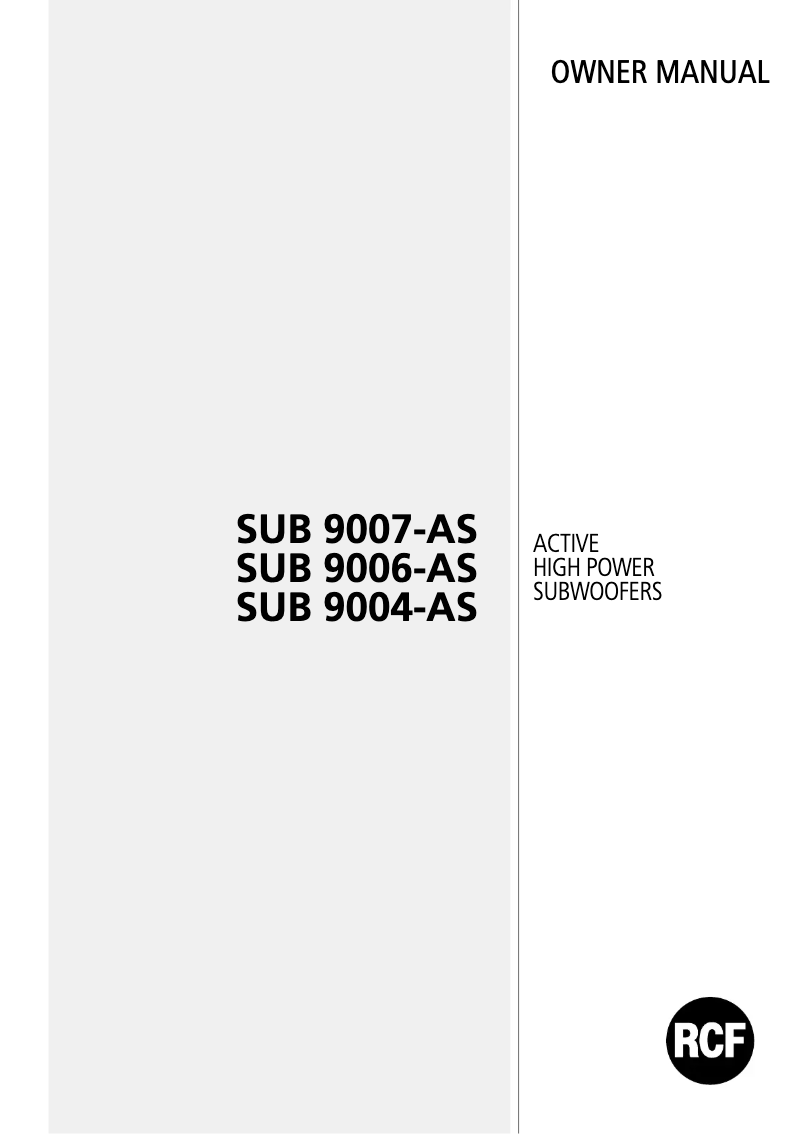 Imagen de la primera página del manual del dispositivo SUB 9004-AS