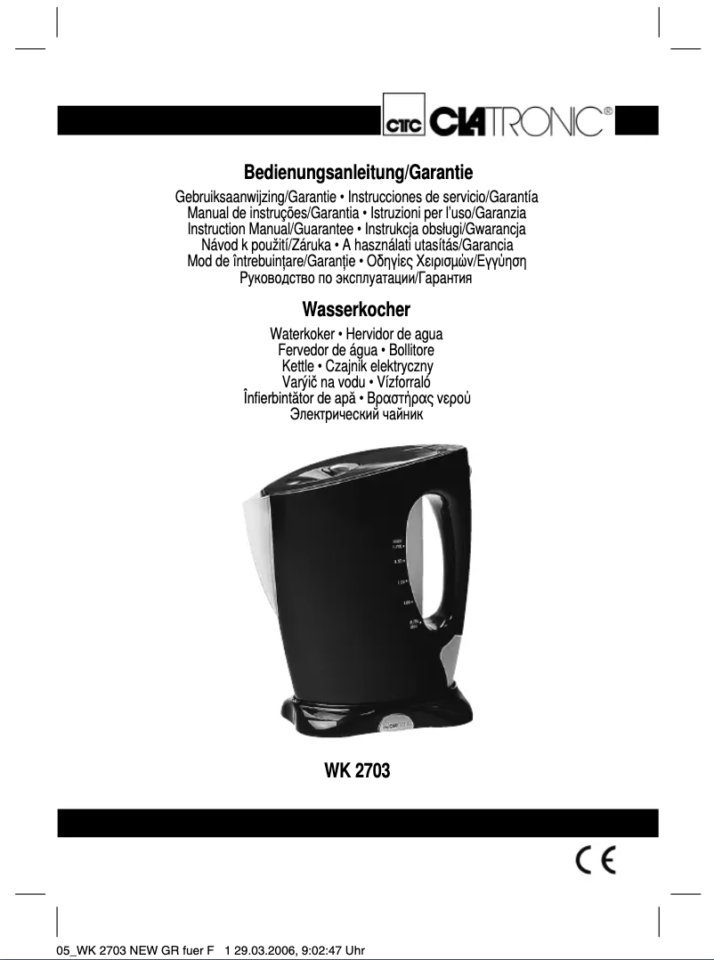 Página 1 del manual Manual de usuario Clatronic WK 2703