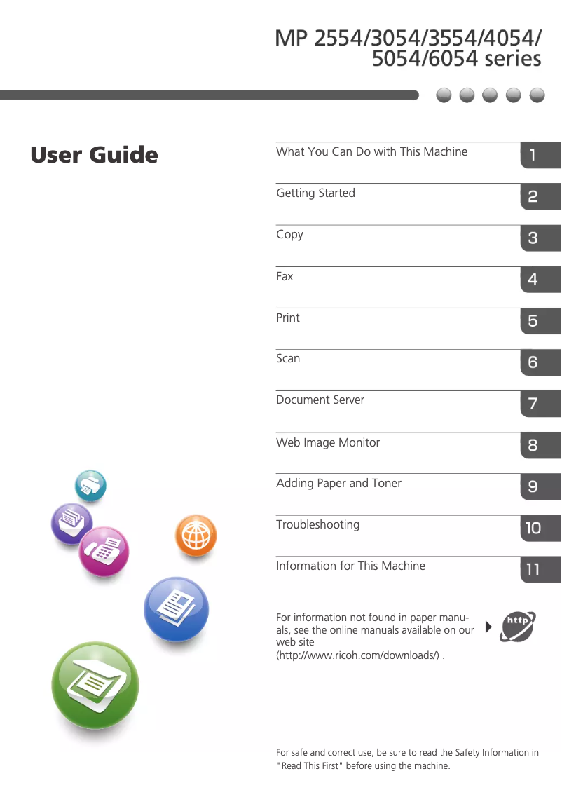 Página 1 del manual Manual de usuario Ricoh MP 6054