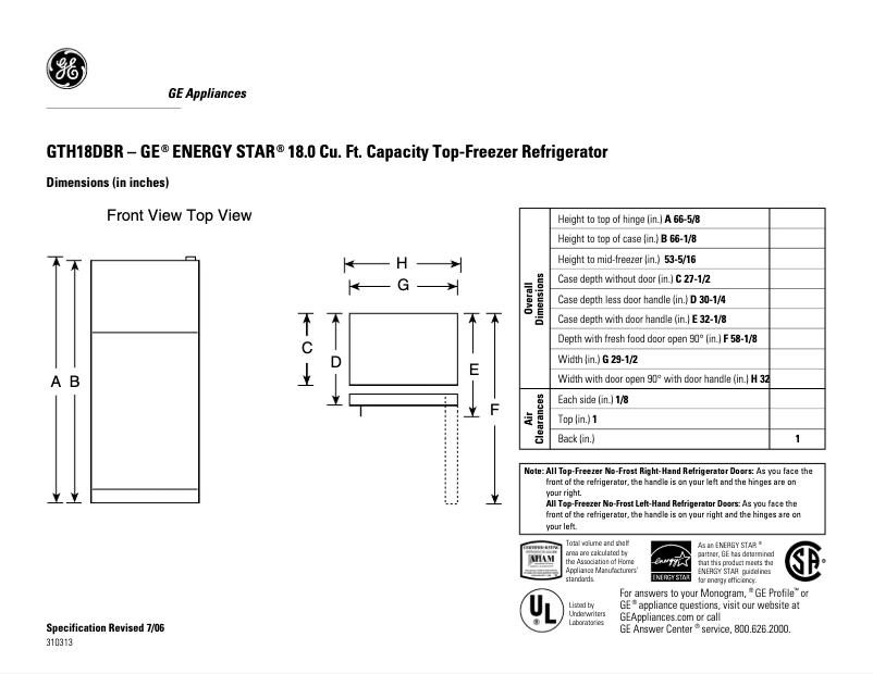 Imagen de la primera página del manual del dispositivo GTH18DBRLBB