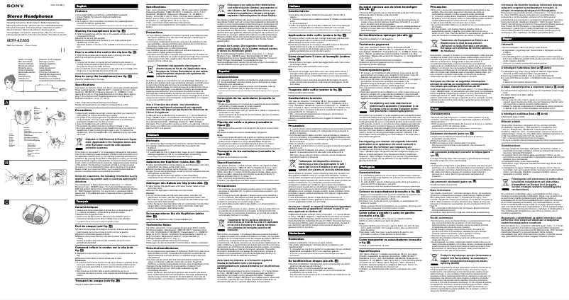 Imagen de la primera página del manual del dispositivo MDR-AS30G