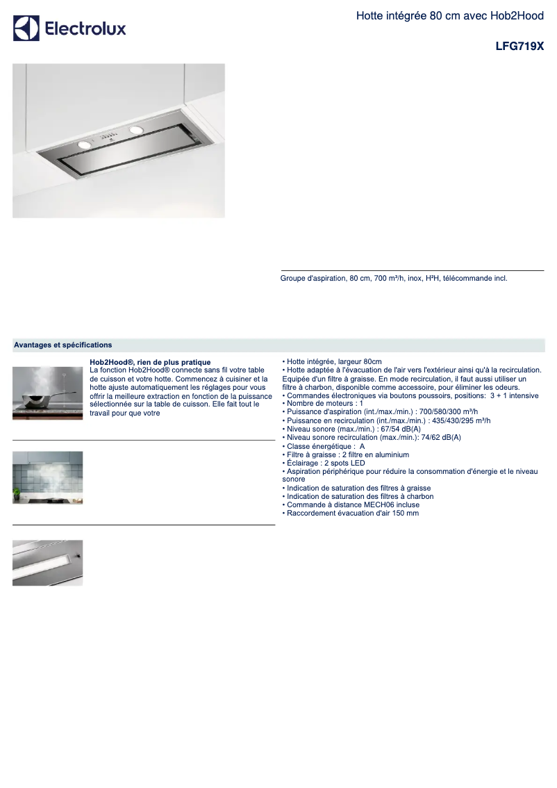 Página 1 del manual Ficha técnica Electrolux LFG719X