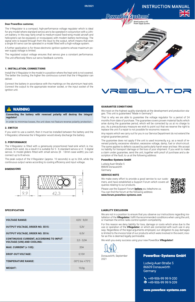 Página 1 del manual Manual de usuario PowerBox Systems 5515