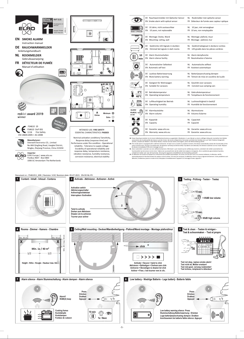 Página 1 del manual Manual de usuario Elro FS461011