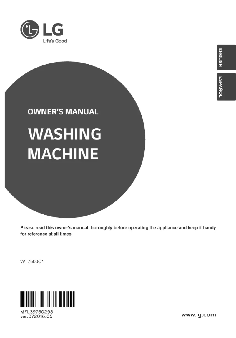 Página 1 del manual Manual de usuario LG WT7500CV