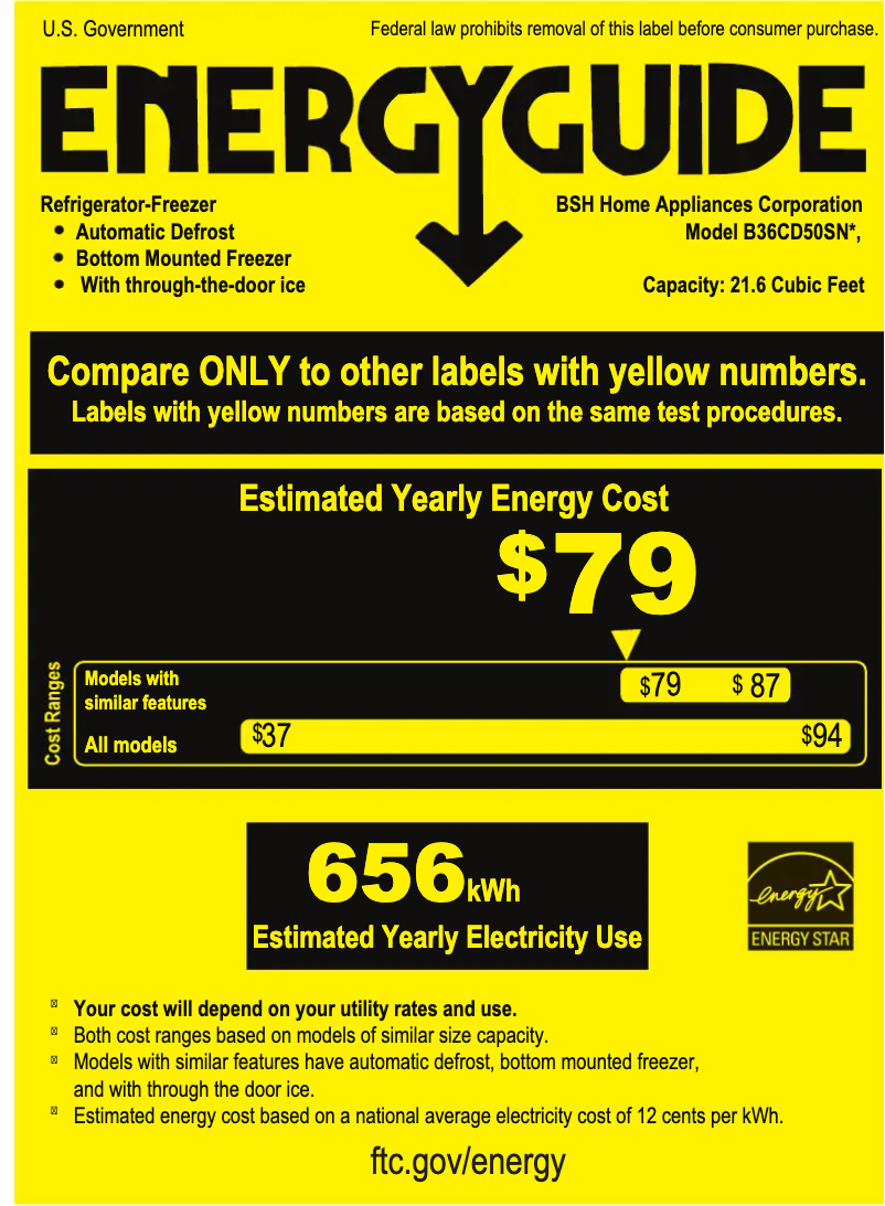 Página nº 1 - Etiqueta energética Bosch B36CD50SNS