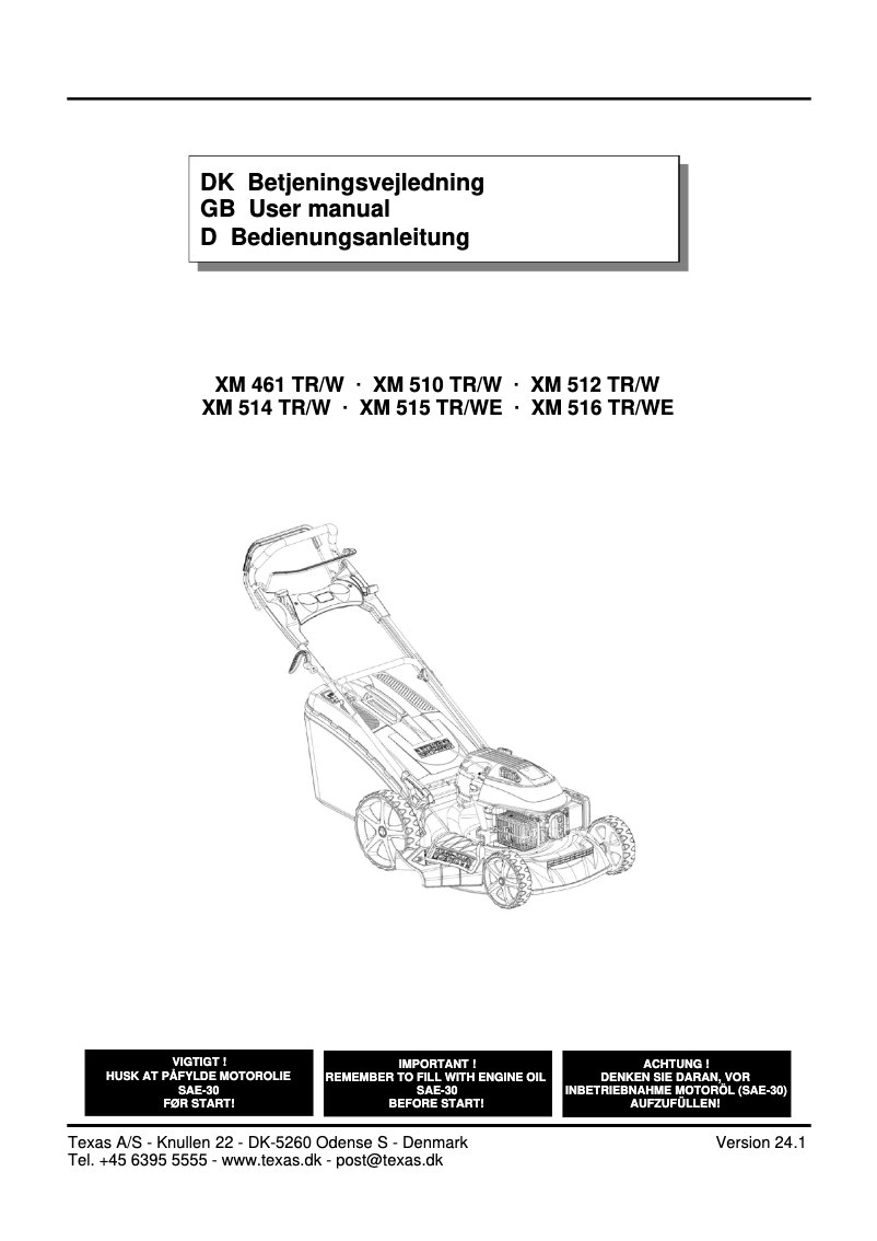 Imagen de la primera página del manual del dispositivo XM 515TR/WE