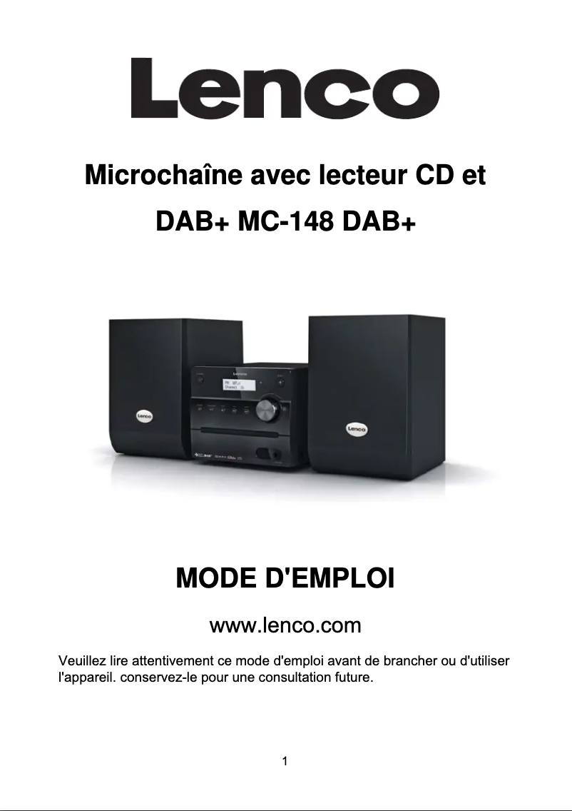Imagen de la primera página del manual del dispositivo MC-148 DAB Plus