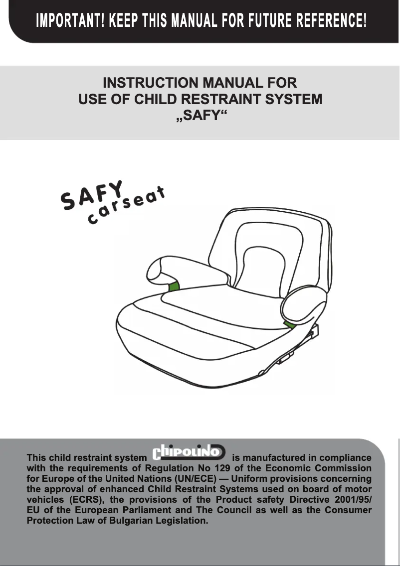 Imagen de la primera página del manual del dispositivo Safy