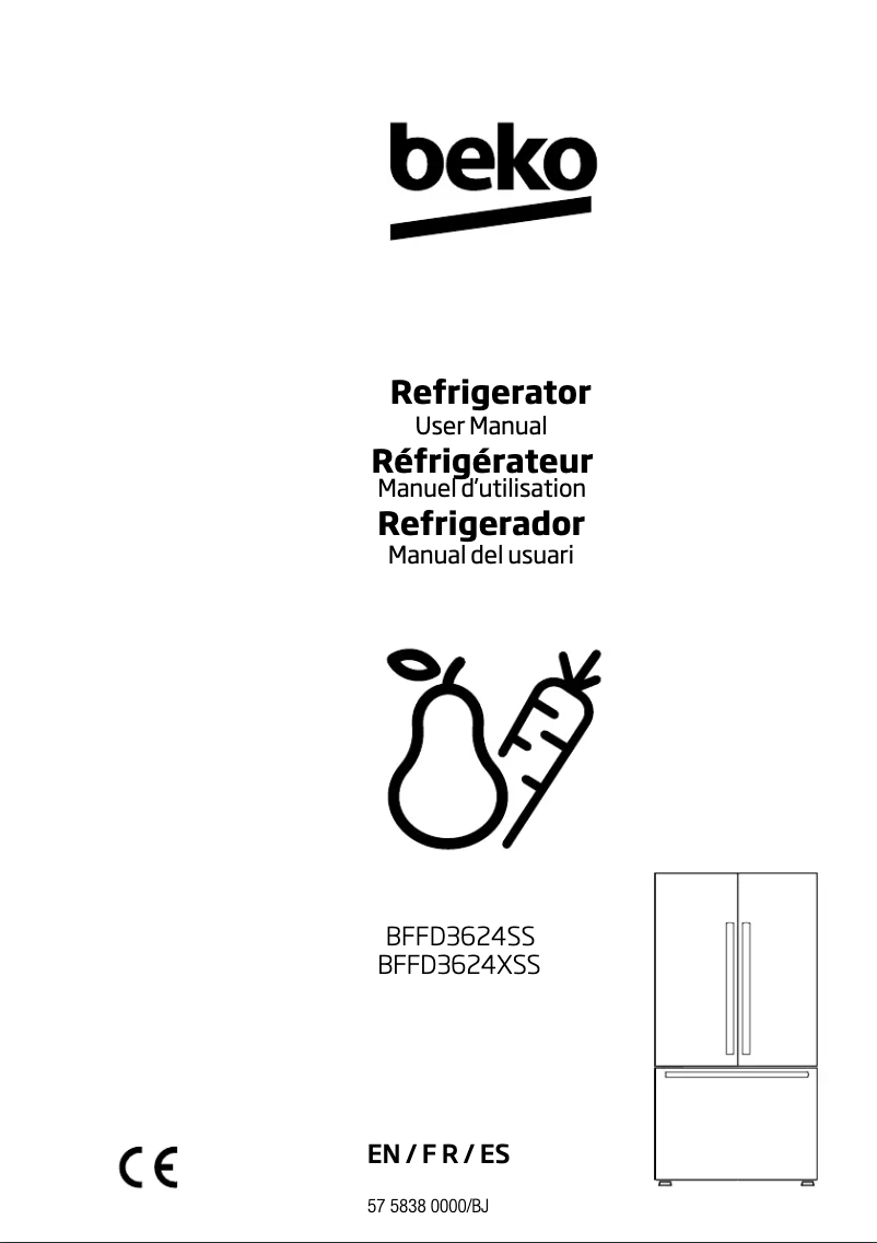Imagen de la primera página del manual del dispositivo BFFD3624XSS