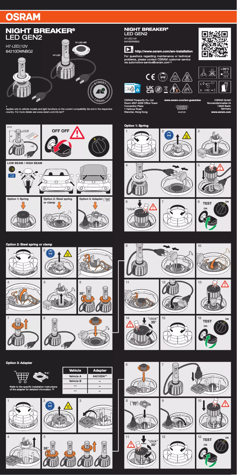 Imagen de la primera página del manual del dispositivo NIGHT BREAKER H7-LED GEN2