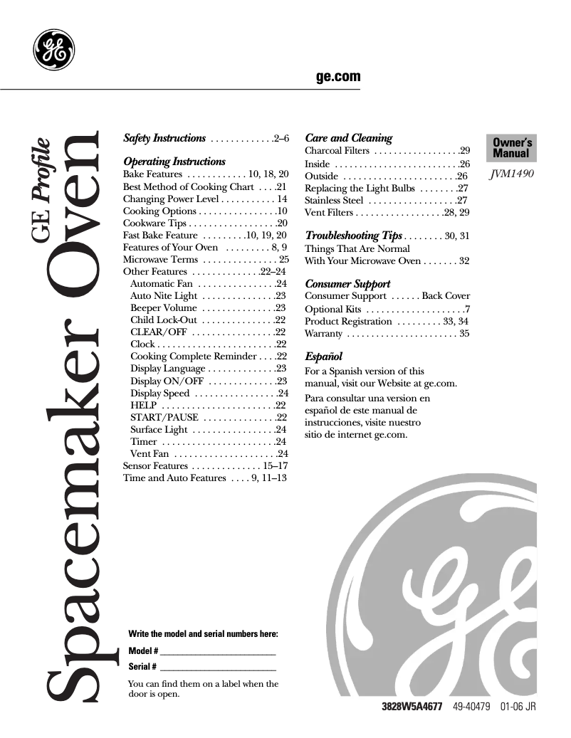 Imagen de la primera página del manual del dispositivo JVM1490BH