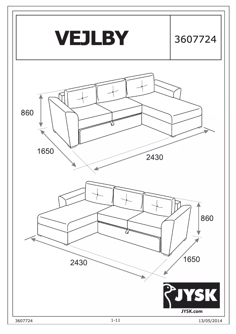 Imagen de la primera página del manual del dispositivo Vejlby