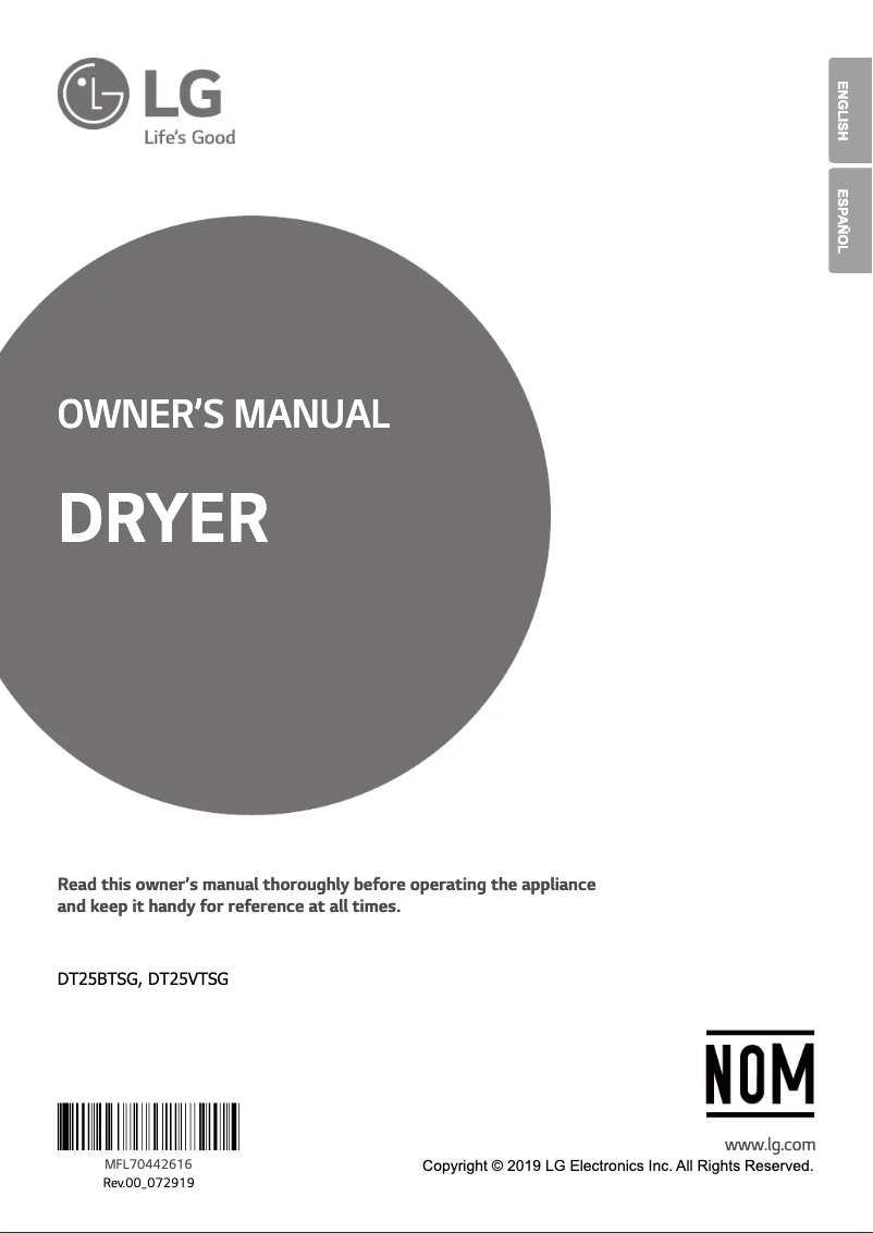 Imagen de la primera página del manual del dispositivo DT25BTSG