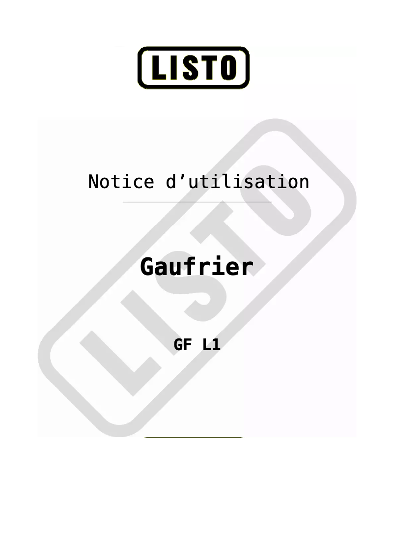 Imagen de la primera página del manual del dispositivo GF L1