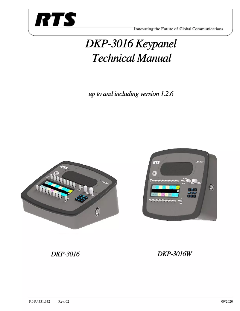 Página 1 del manual Manual de usuario RTS DKP-3016