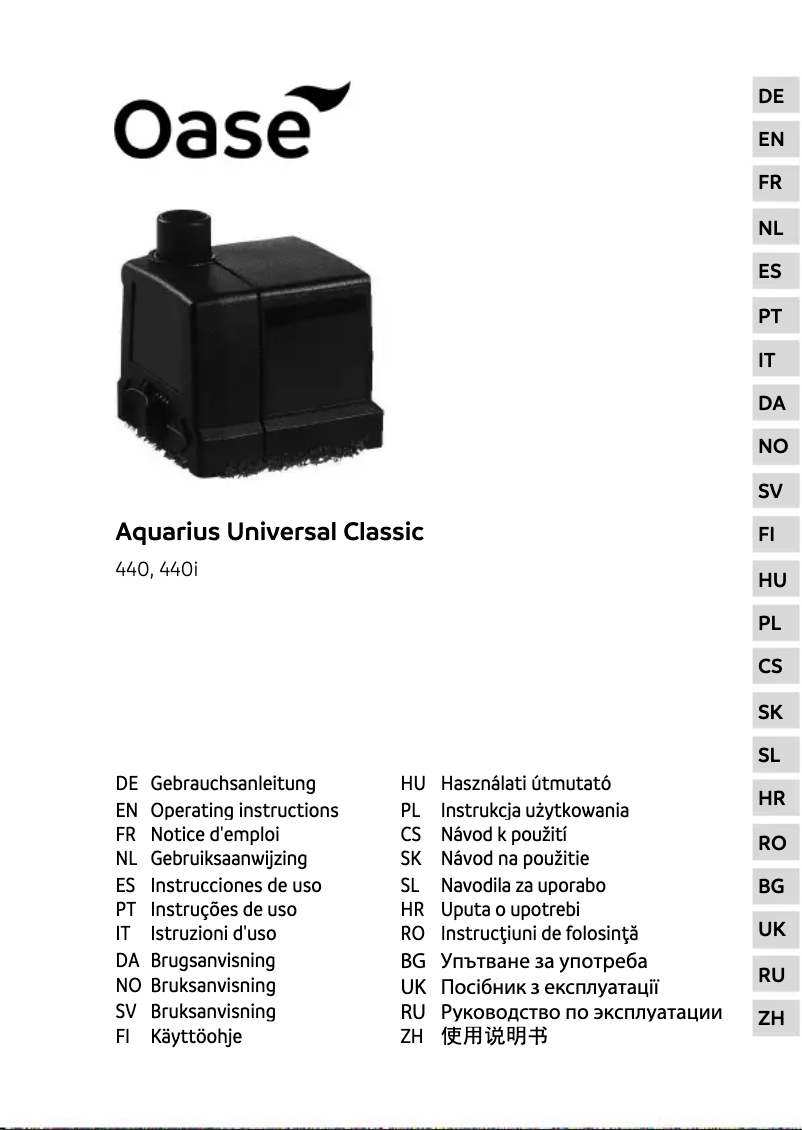 Página 1 del manual Manual de usuario Oase Aquarius Universal Classic 440i