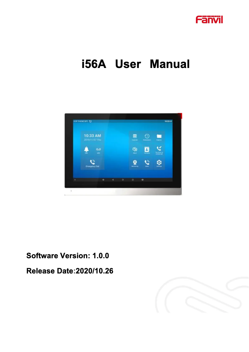 Imagen de la primera página del manual del dispositivo i56A