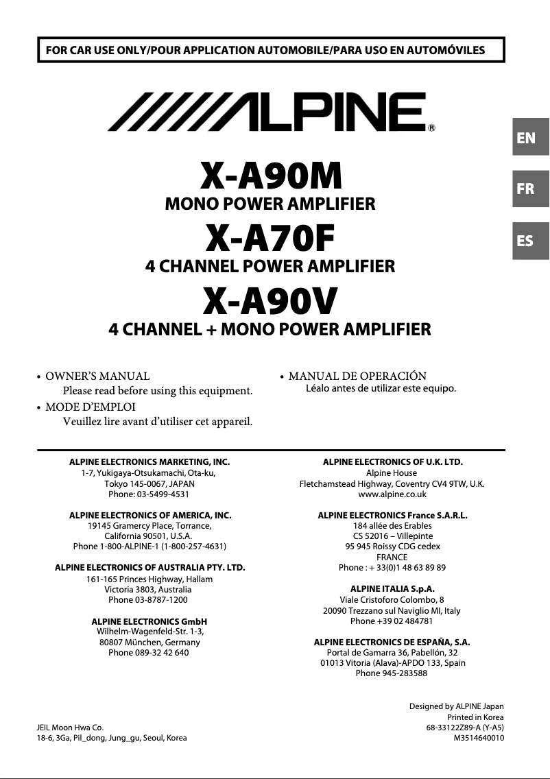 Imagen de la primera página del manual del dispositivo X-A90V