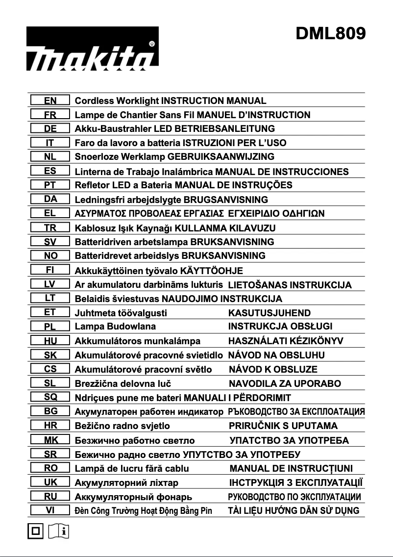 Página 1 del manual Manual de usuario Makita DML809