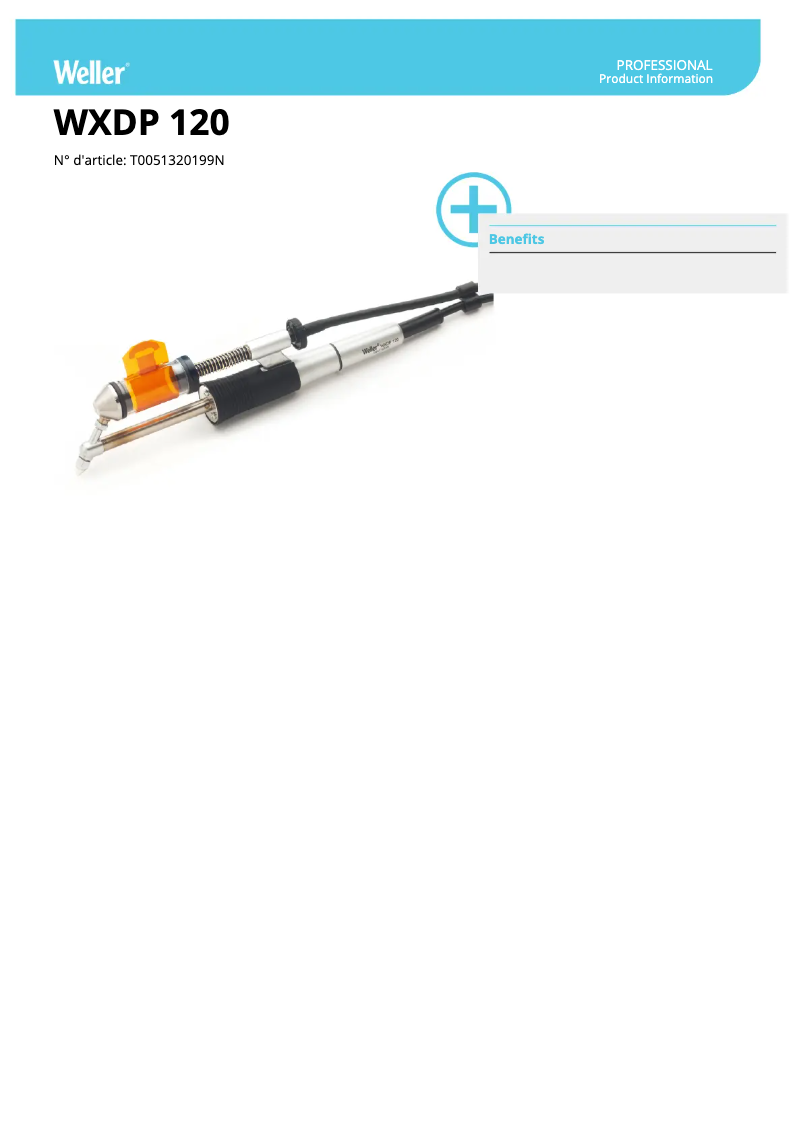 Página 1 del manual Ficha técnica Weller WXDP 120