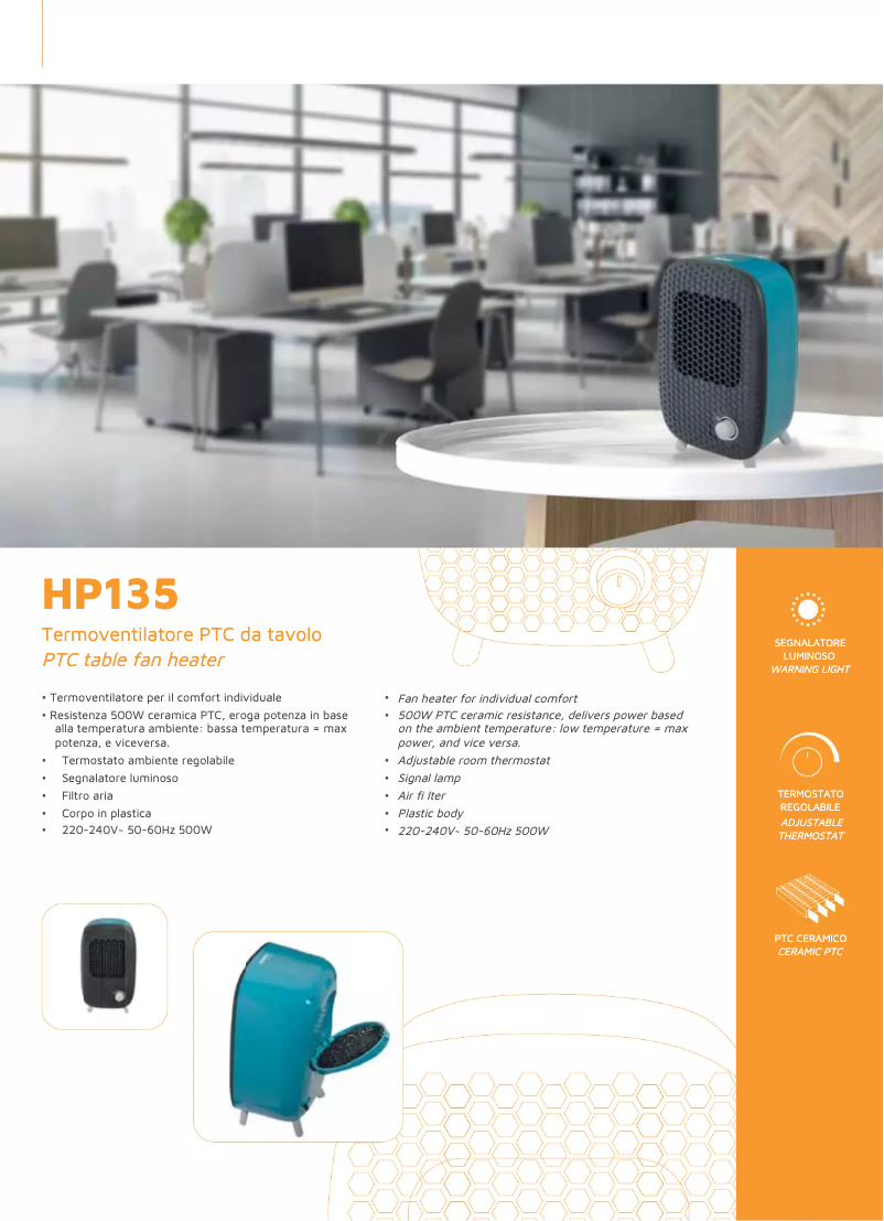 Página 1 del manual Ficha técnica Bimar HP135