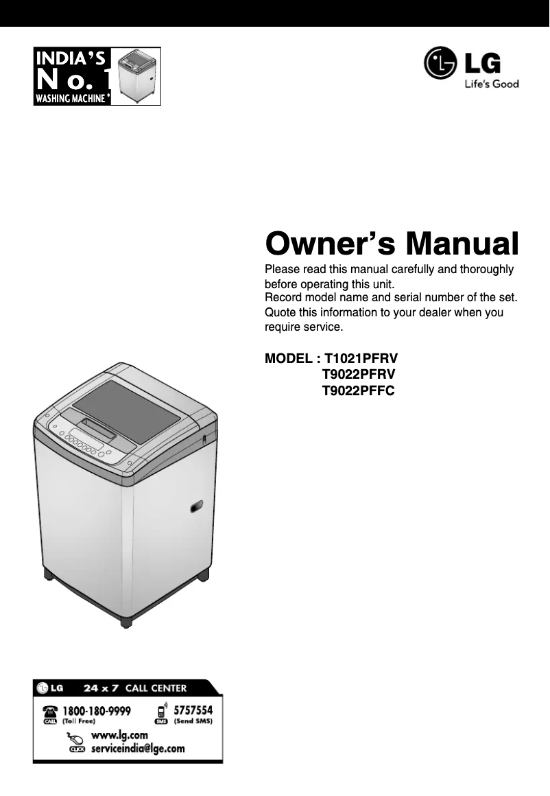 Imagen de la primera página del manual del dispositivo T1021PFRV