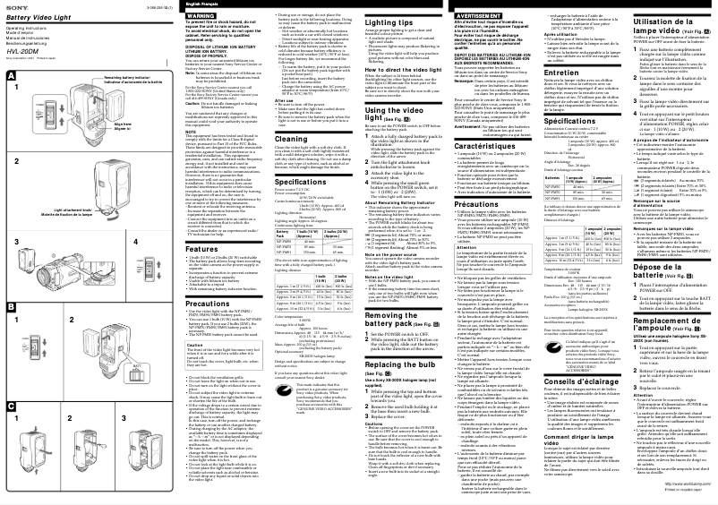 Página 1 del manual Manual de usuario Sony HVL-20DM