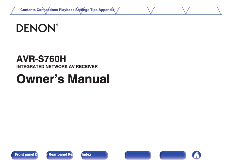 Imagen de la primera página del manual del dispositivo AVR-S760H