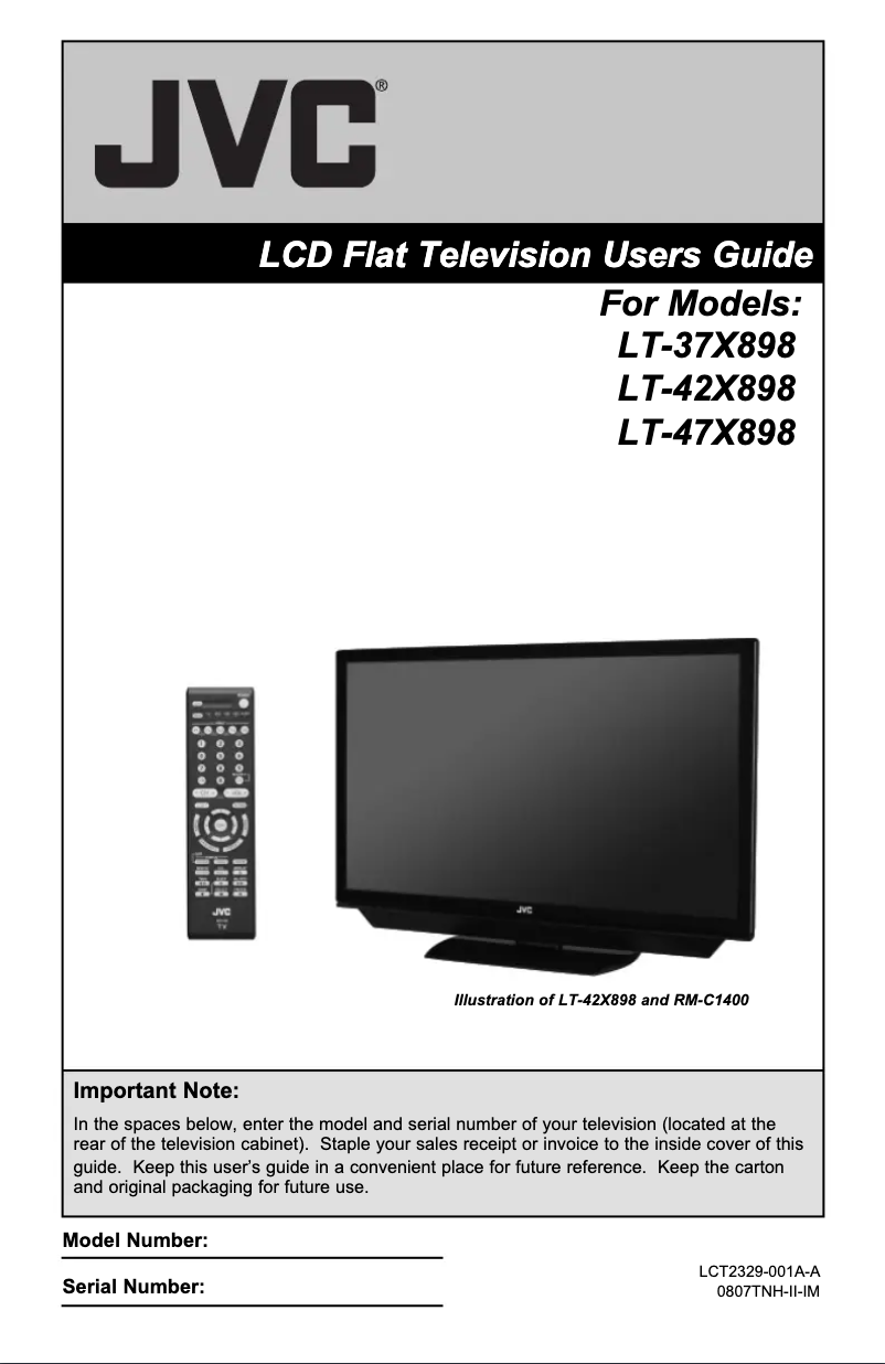 Imagen de la primera página del manual del dispositivo LT-42X898