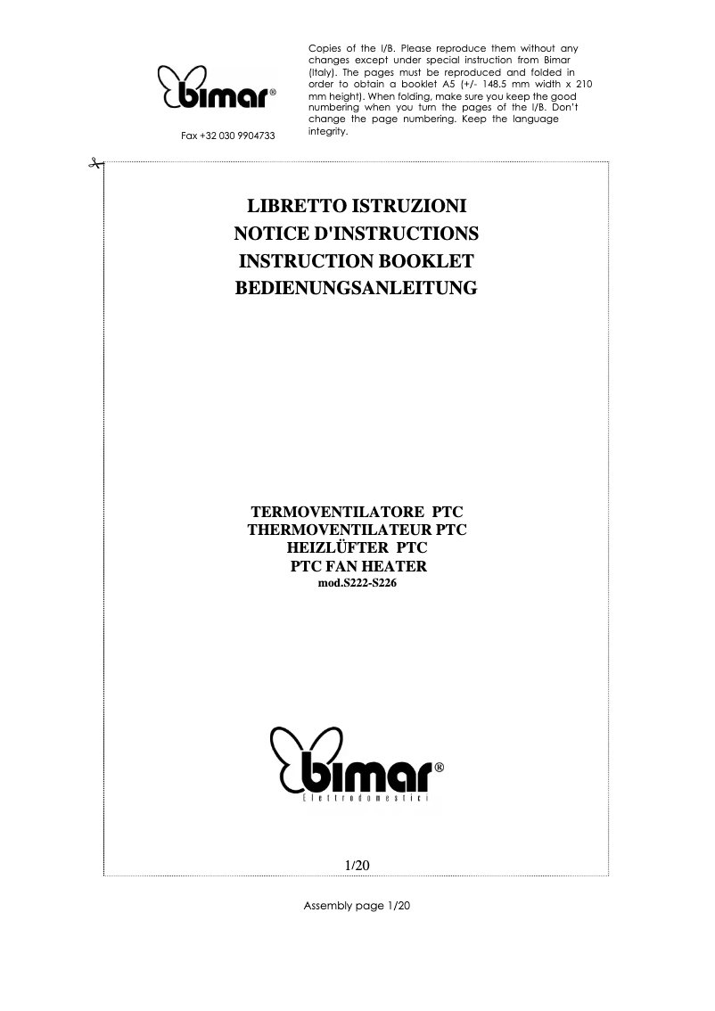 Imagen de la primera página del manual del dispositivo S226.IC