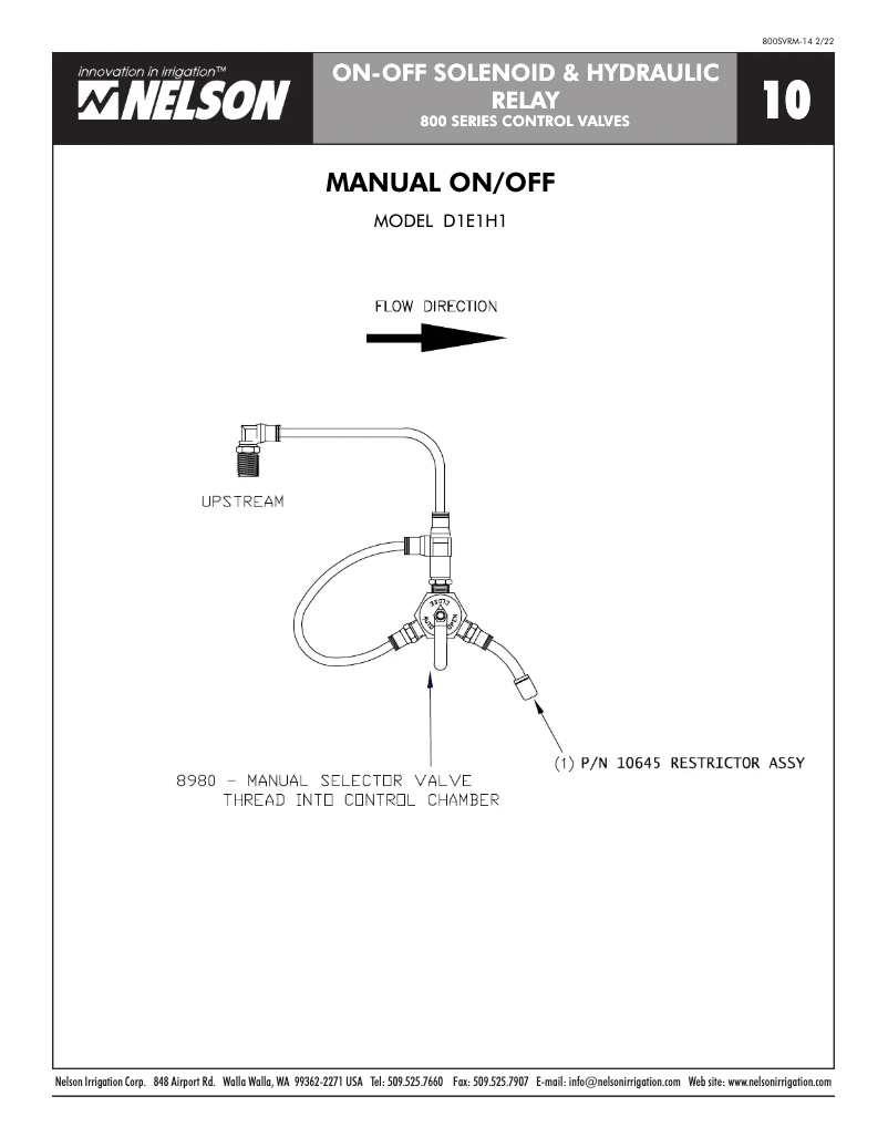 Imagen de la primera página del manual del dispositivo 800 Series On/Off Valves