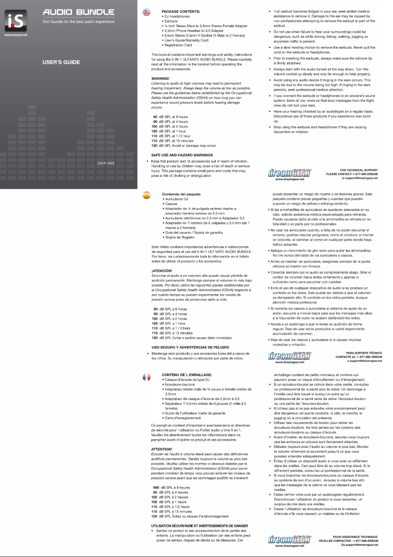 Imagen de la primera página del manual del dispositivo DGHP-4003