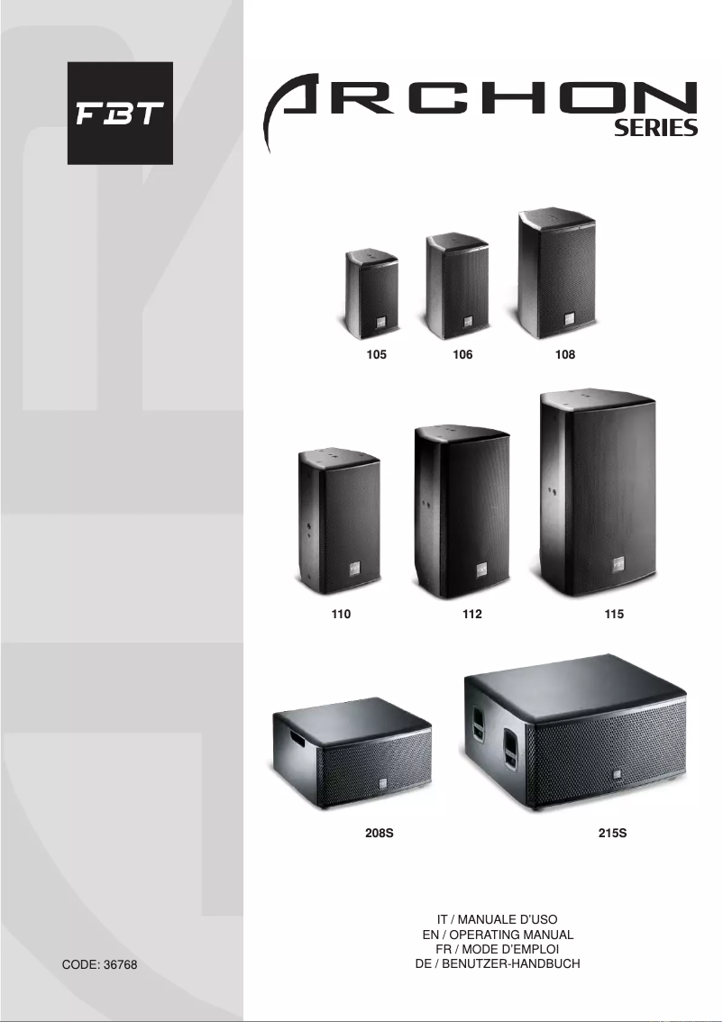 Imagen de la primera página del manual del dispositivo ARCHON 106