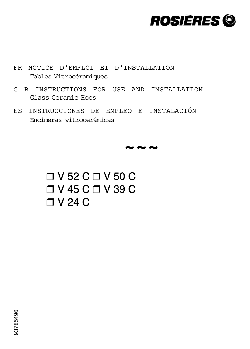 Imagen de la primera página del manual del dispositivo V 52 CPN